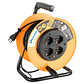 Carrete Alargador 4 Tomas 40m Schuko Electraline Negro - Miniatura 1