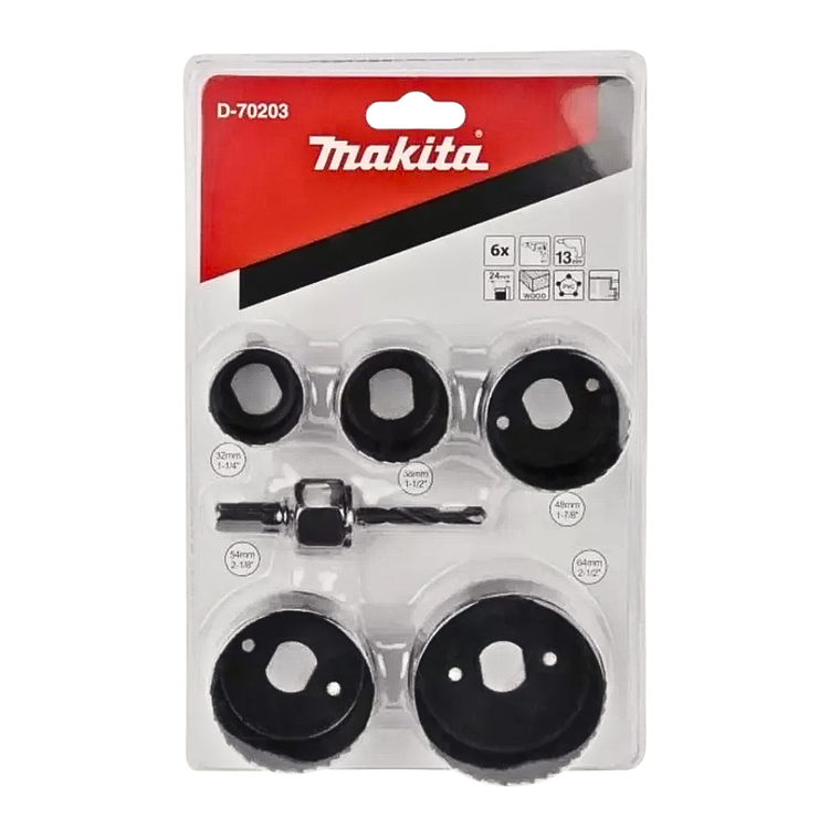 Set 6 Pcs Sierras Copas P/Madera D-70203 Makita 3