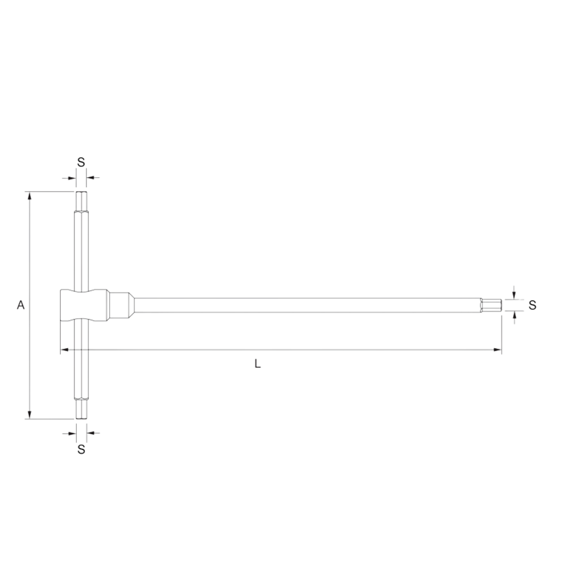 Llave En T Hexagonal 6mm Para Tornillos Allen BAHCO BE1TH-6 3