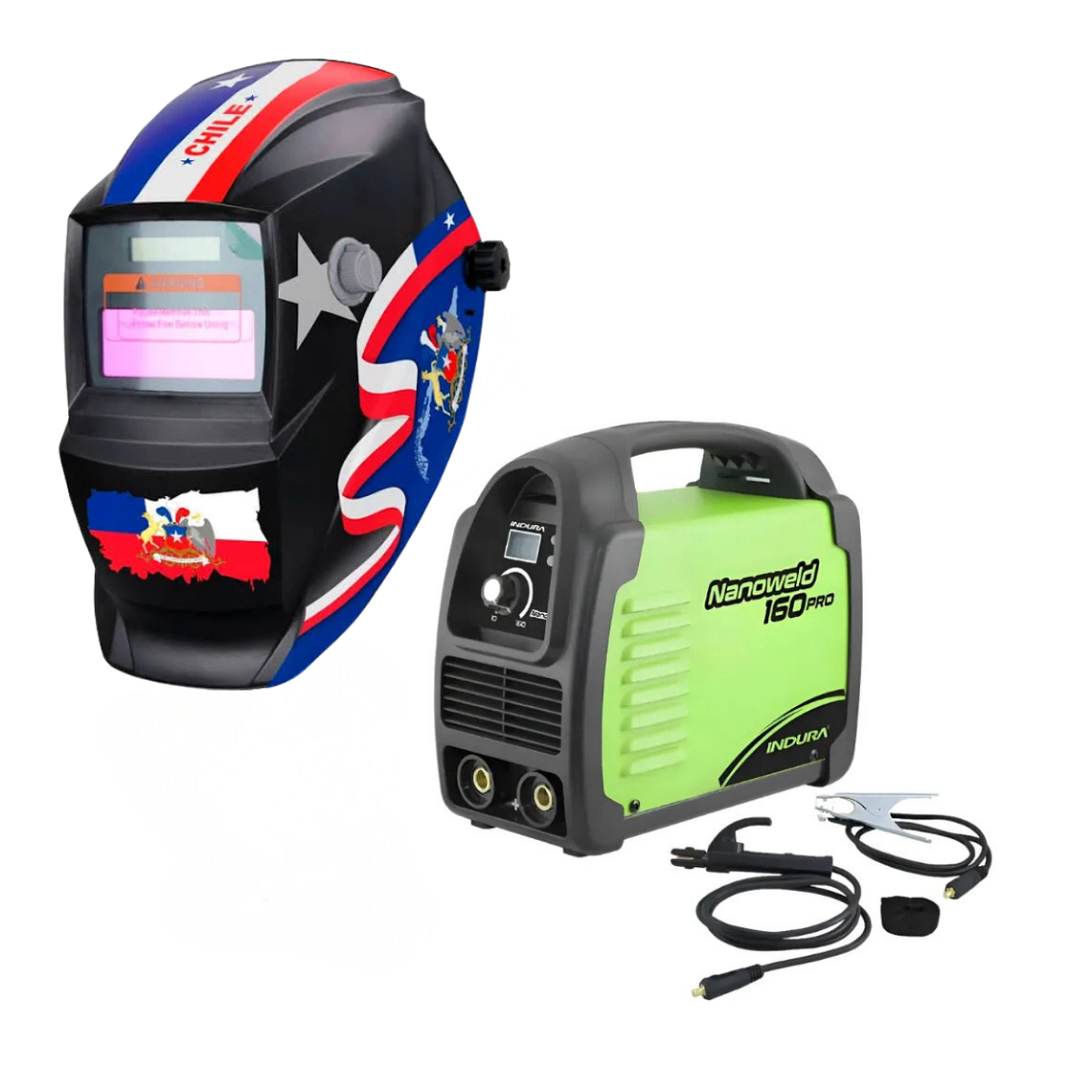 kit Soldadora Indura MMA 160A + Máscara Fotosensible RBLYE33 1