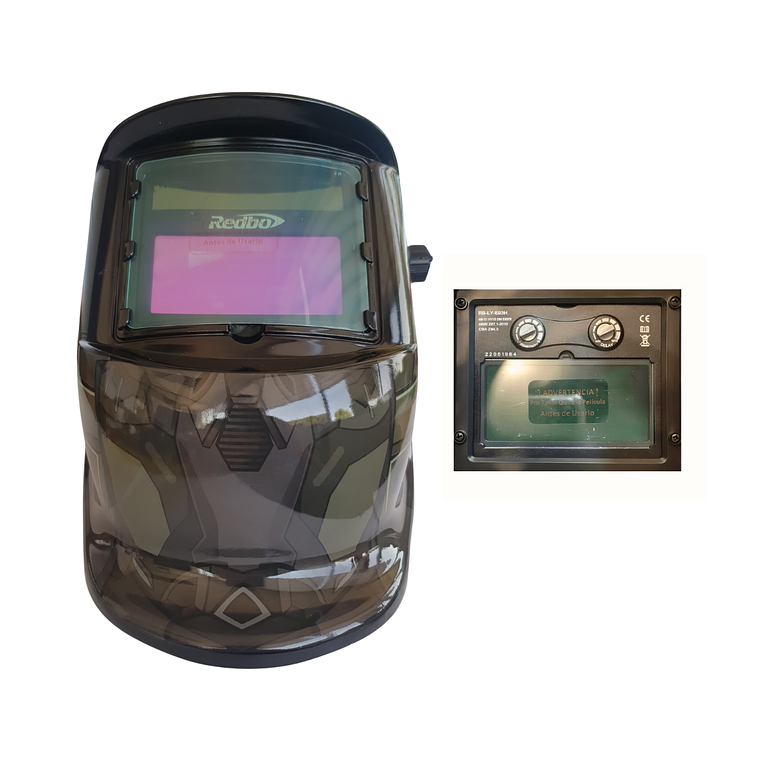 kit Soldadora Indura 160A + Máscara Redbo RBLYE95H + Guante 5