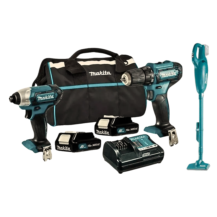 Kit Taladro Percutor /Atornillador/Aspiradora Makita CLX228 1