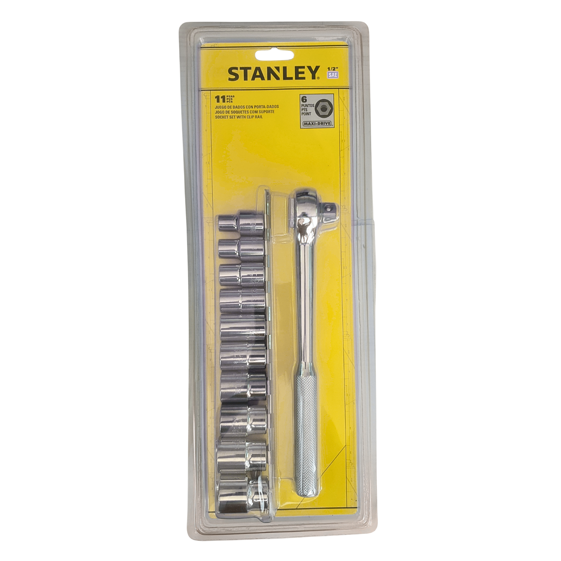 Juego De Dados Pulgada SAE Mando 1/2 11Piezas Stanley 86735 4