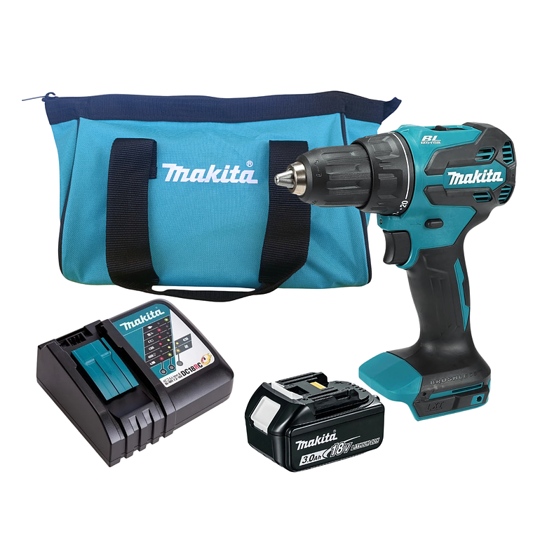 Taladro Percutor Inalámbrico 18v Car/Bat3Ah Makita Dhp490rf 1