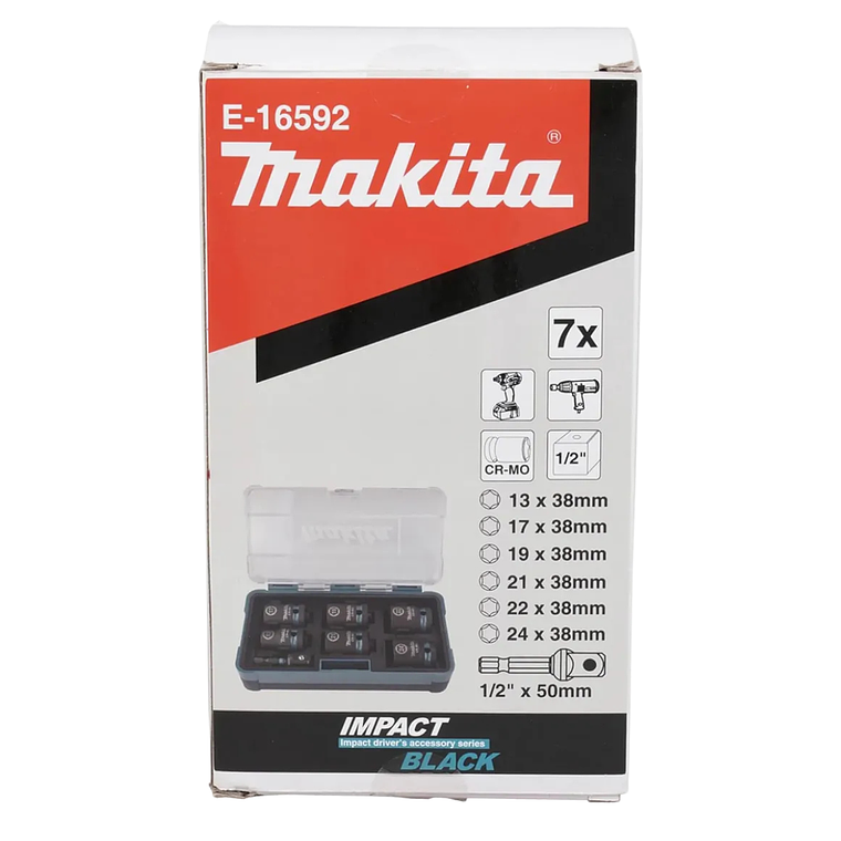 Set Dados De Impacto 1/2 7 Pzs Makita E-16592 5