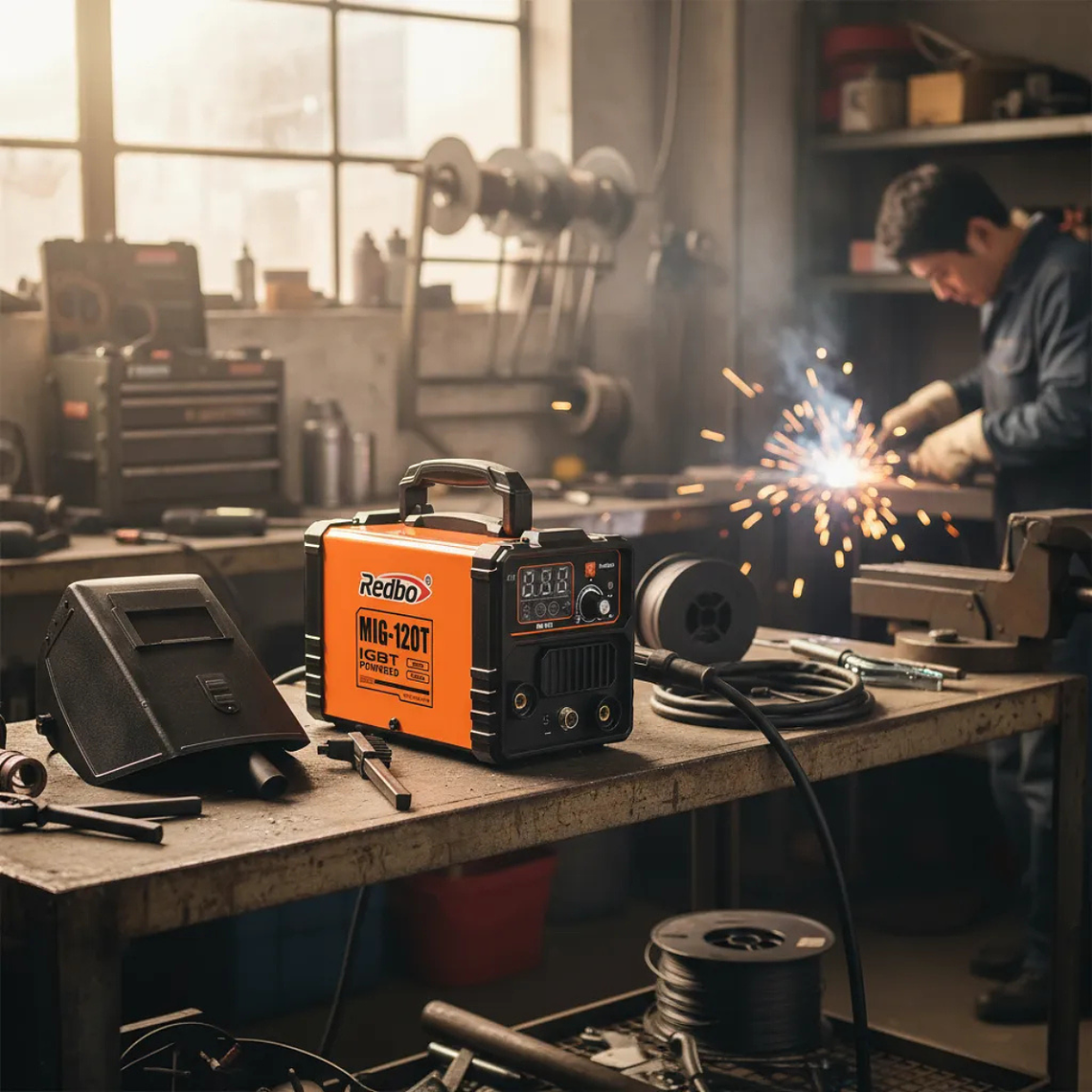Soldadora Inverter  2 en 1 Mig 120amp Sin Gas Flux Redbo 8