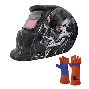 Máscara Para Soldar + Guante  MyH RBLYE64