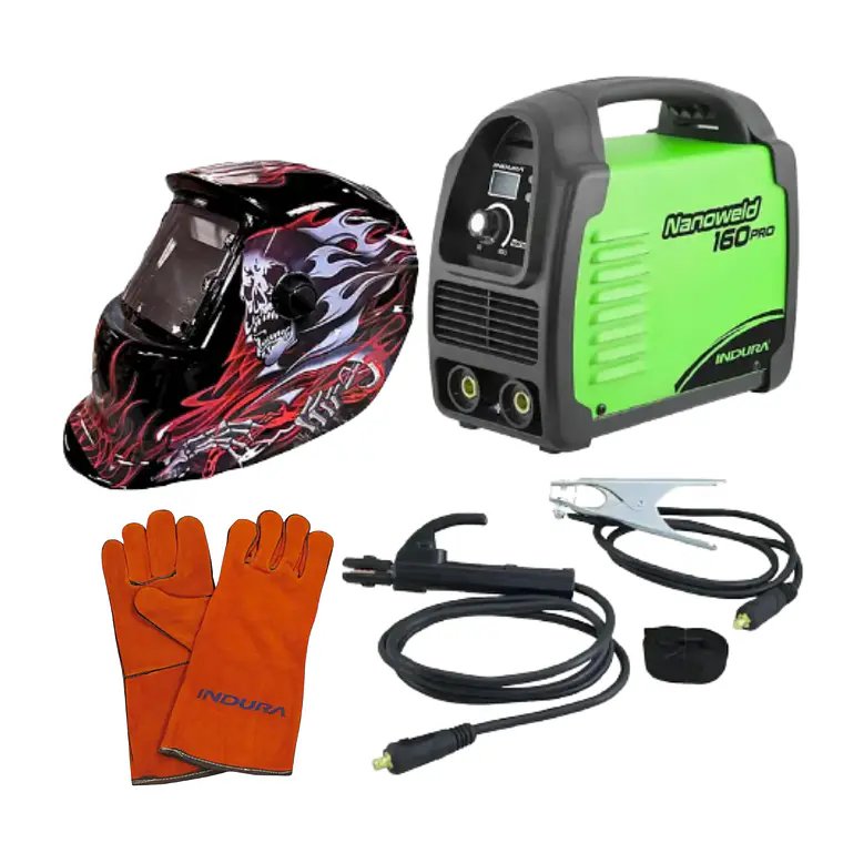 kit Soldadora Indura 160 A + Máscara Fotosensible RBLYE66 + Guante 1