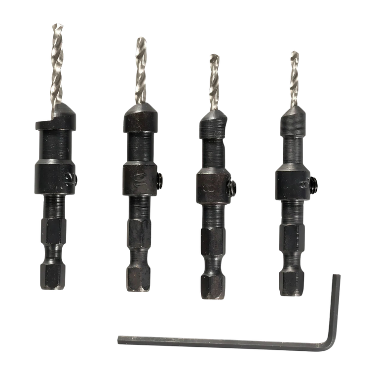 Set Brocas Avellanado 4pzs 6-8-10-12mm Cortas Makita D-73455 2