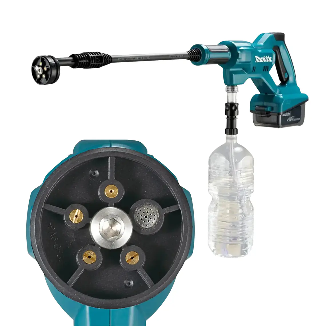 Kit Hidrolavadora +Aspiradora Inálambrica 18v2Bat/Car Makita 2