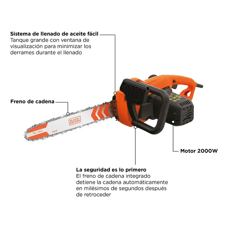 Motosierra Eléctrica 2000w 16