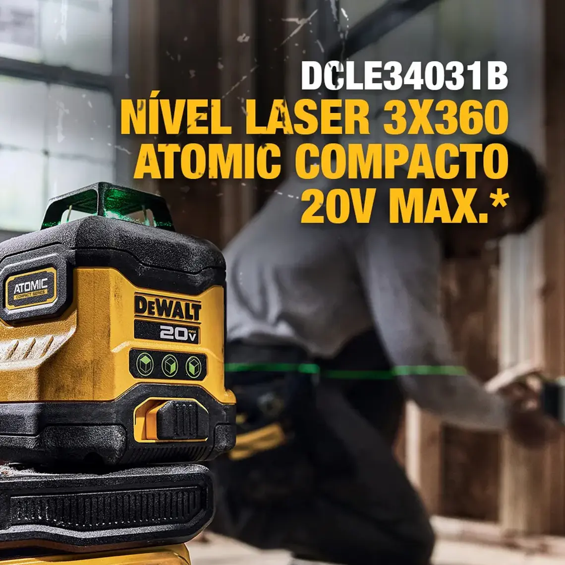 Nivel Láser Verde 12/20v 3 Líneas Cruzadas 360grados Dewalt 8
