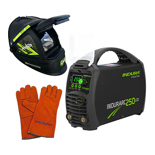 kit Soldadora Indura 250A + Máscara Redbo RB4000TC2+ Guante