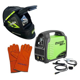 kit Soldadora Indura 160A + Máscara Redbo RB4000TC2 + Guante