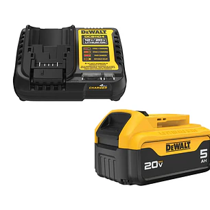 Kit Batería Xr 20v 5ah /  Cargador Rápido Dcb1104 Dewalt