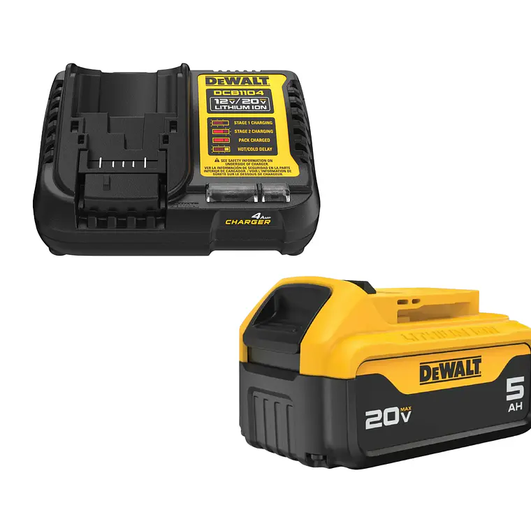 Kit Batería Xr 20v 5ah /  Cargador Rápido Dcb1104 Dewalt 1