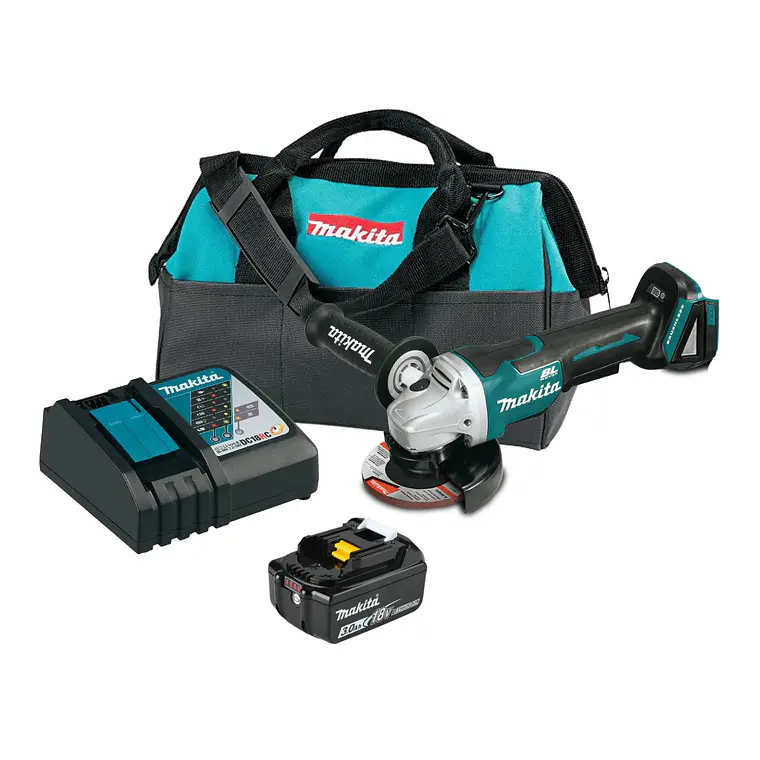 Esmeril Angular Inalámbrico 18v +Bat 3ah Makita Dga458rf 1
