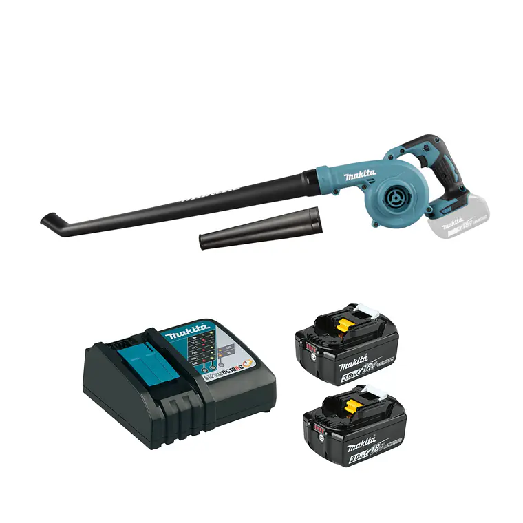 Soplador Inalámbrico 18V +2 bat 3ah +Carg Makita DUB186RFE 1