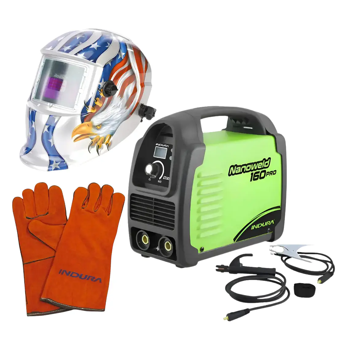 kit Soldadora Indura 160A+ Máscara Redbo RBLY93H + Guante 1