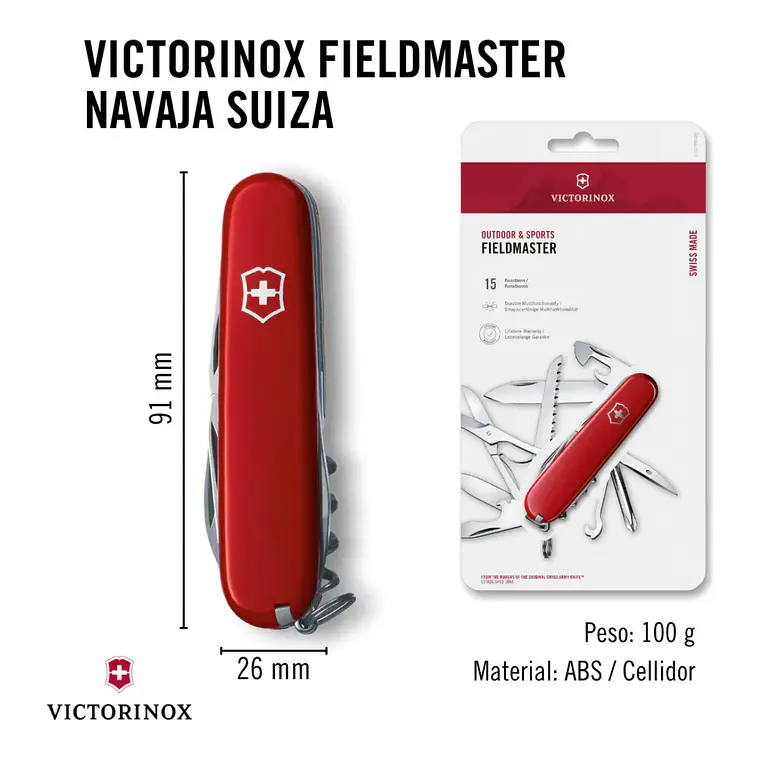 Navajas Cortapluma Fieldmaster 15Funciones Victorinox 1.4713 5