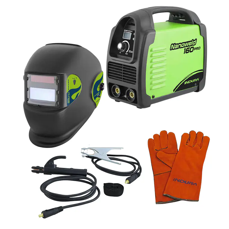 Soldadora Indura MMA 160 A + Máscara Fotosensible + guantes 1