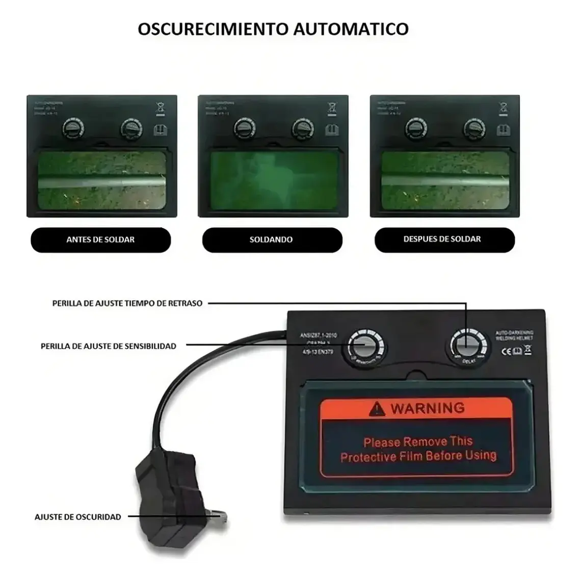 Máscara Para Soldar Profesional + Guante  RBLYE95H 5