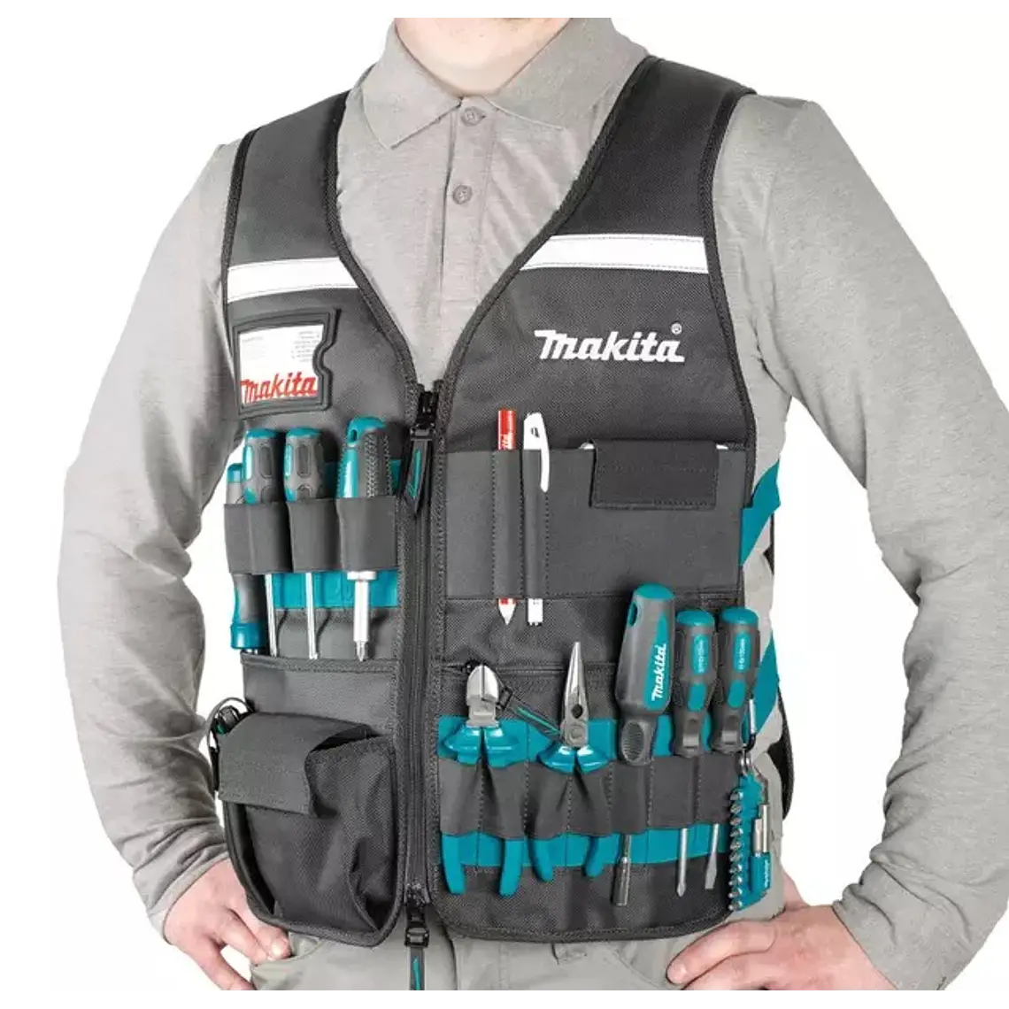 Chaleco De Trabajo Con Bolsillos Makita E-05636 3