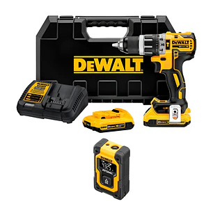 Kit DeWALT Taladro XR 20V 2Bat. + Medidor Láser DW055PL 16m