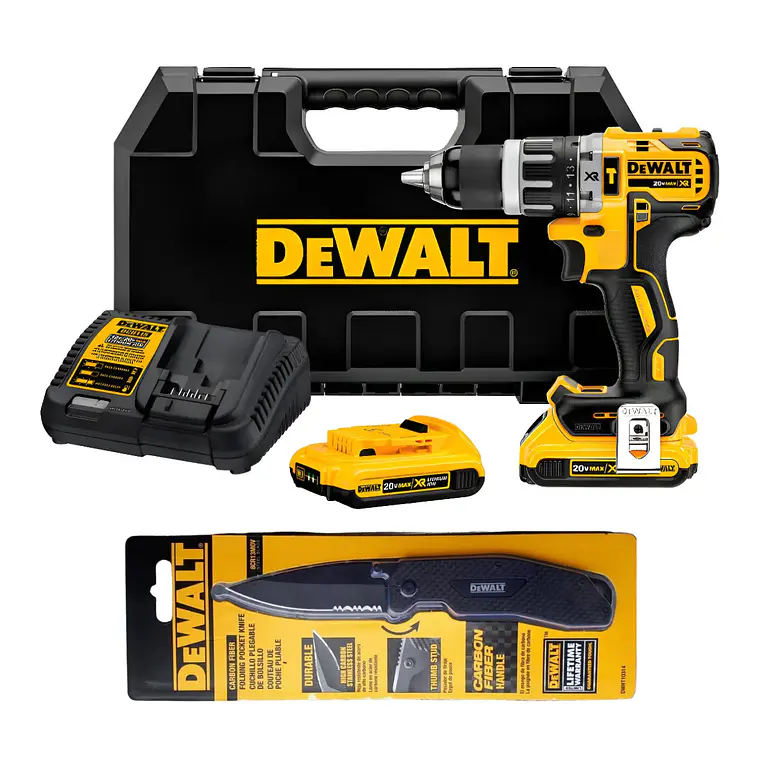Taladro Percutor DeWALT DCD796 20V 2Bat.+ Cuchillo DWHT10314 1