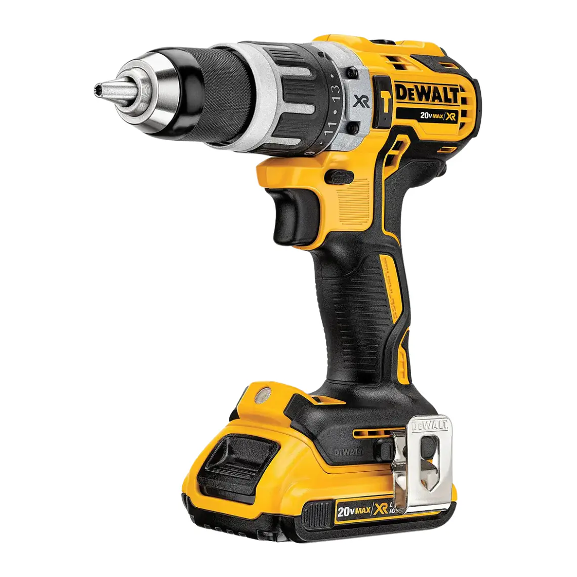 Kit DeWALT Taladro 20V 2Bat/Car + Porta Taladro 6 Bolsillos 2