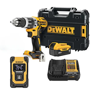 Kit DeWALT Taladro 20VBat.5Ah/Car +MedidorLáser DW055PL 16m