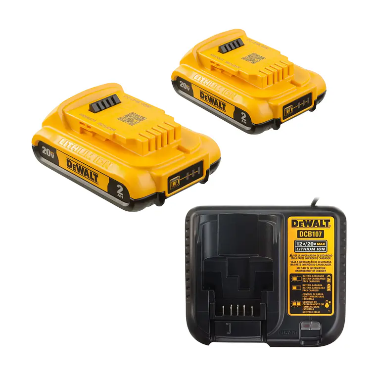 Kit DeWALT Taladro/Atornillador 20V 2Bat2Ah/Car + Bat5Ah 4