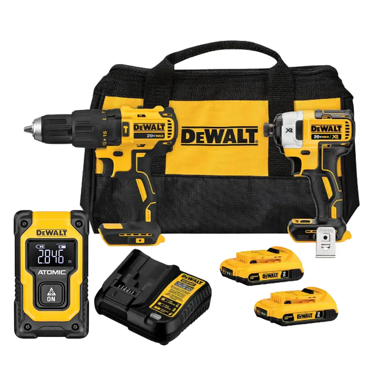 Kit DeWALT Taladro/Atornillador 20V2Bat./Car MedidorLáser16m 1