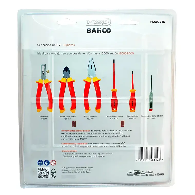 Juego De Herramientas Aisladas Bahco 1000v 6 Piezas PLA023IS 2