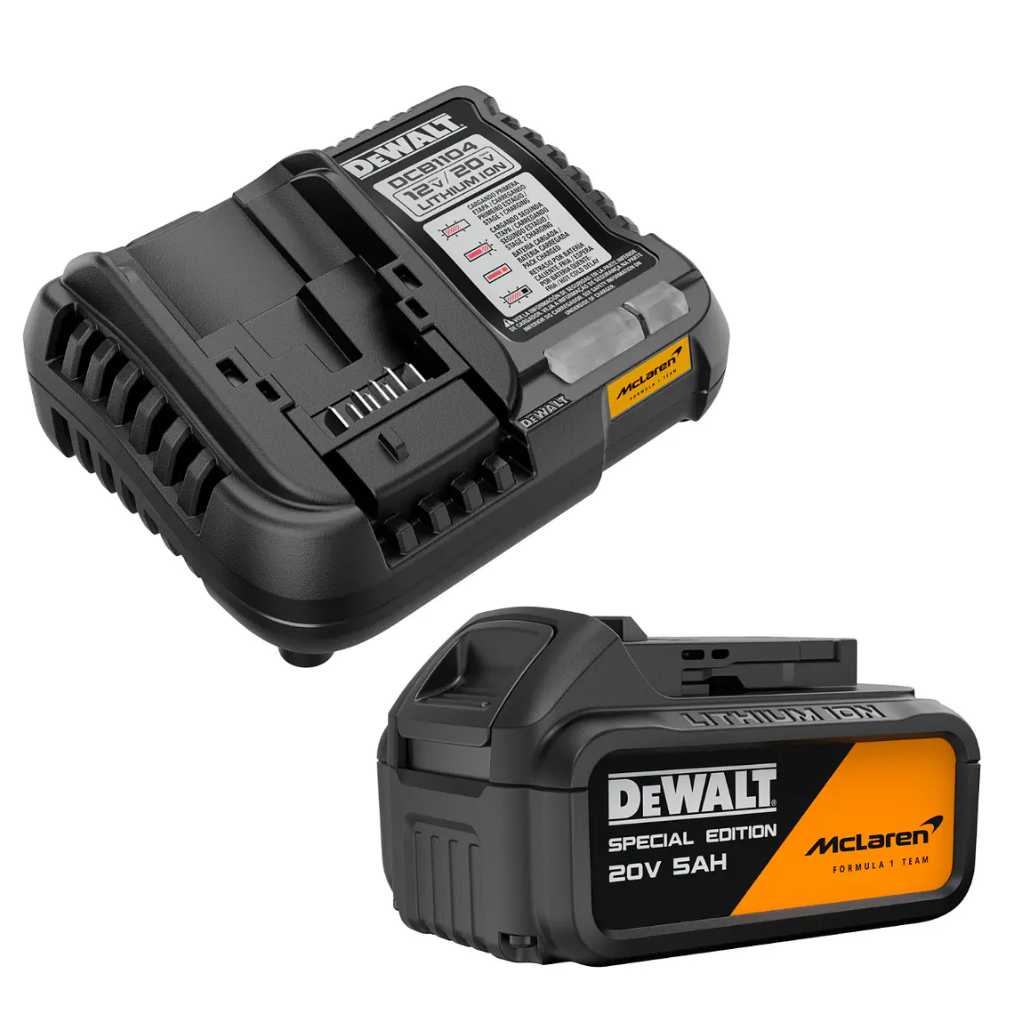 Kit Esmeril Angular DeWALT x McLaren DCG45MP2T-B2 20V Brushless 125mm + 2 Baterías 5Ah 5