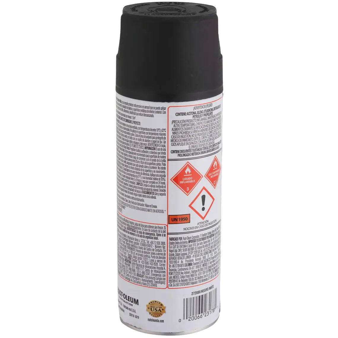 Pintura Spray Anticorrosiva Rust-Oleum Negro Mate 340 g 2