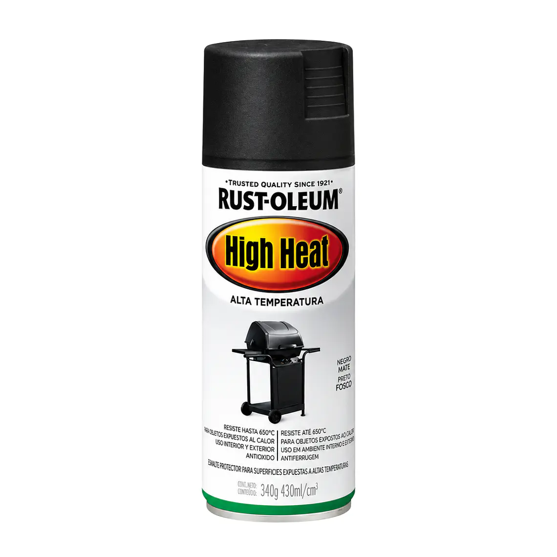 Pintura Spray High Heat Negro Mate 340 g Rust-Oleum 1