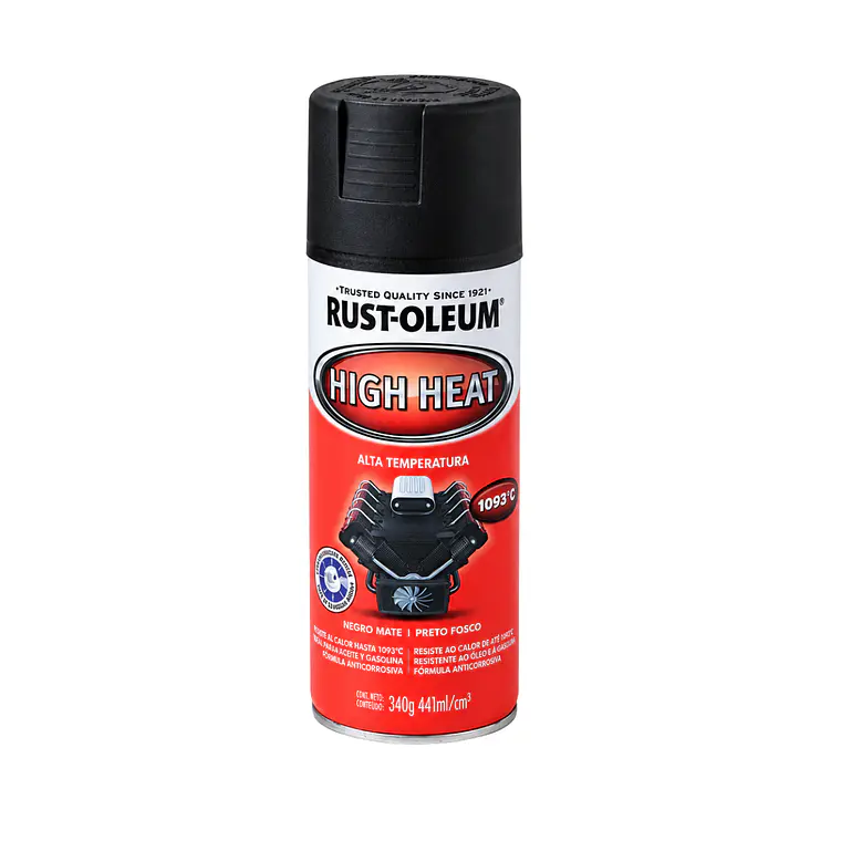 Pintura Spray Alta Temperatura Negro Mate 340 g Rust-Oleum 1