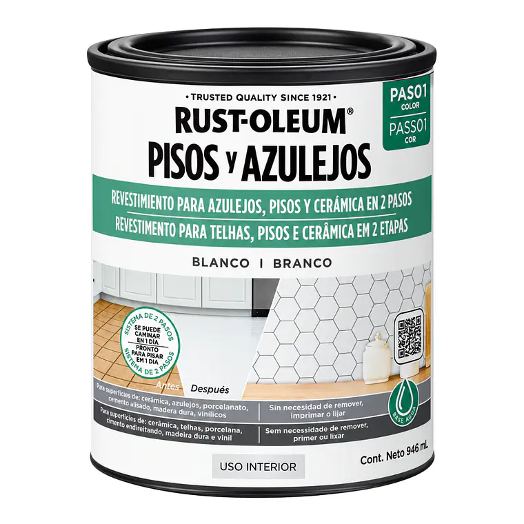 Pintura para Pisos Base Blanca Entintable Rust-Oleum 946 ml 1
