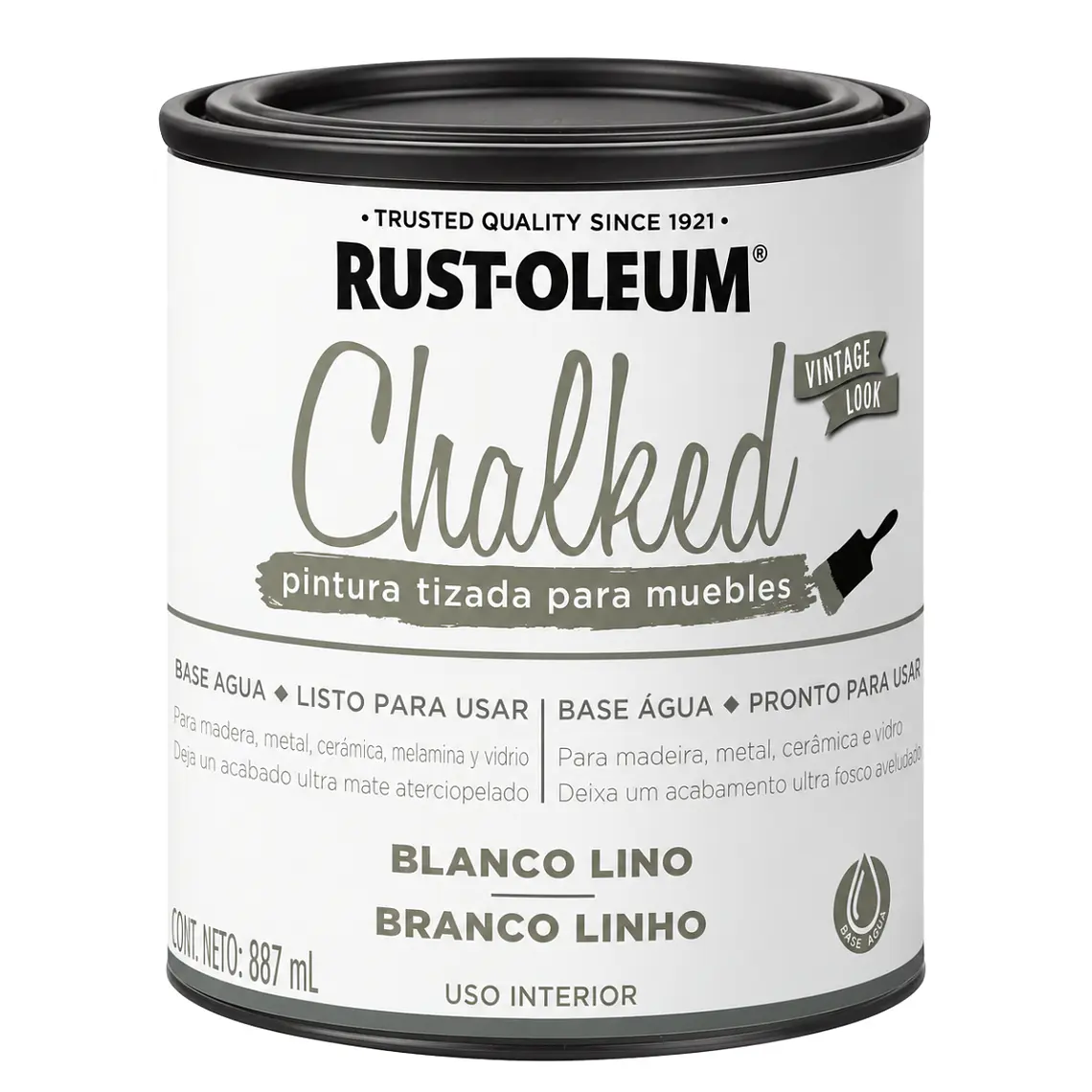 Pintura Tizada Rust-Oleum Chalked Base Agua Ultra Mate 1