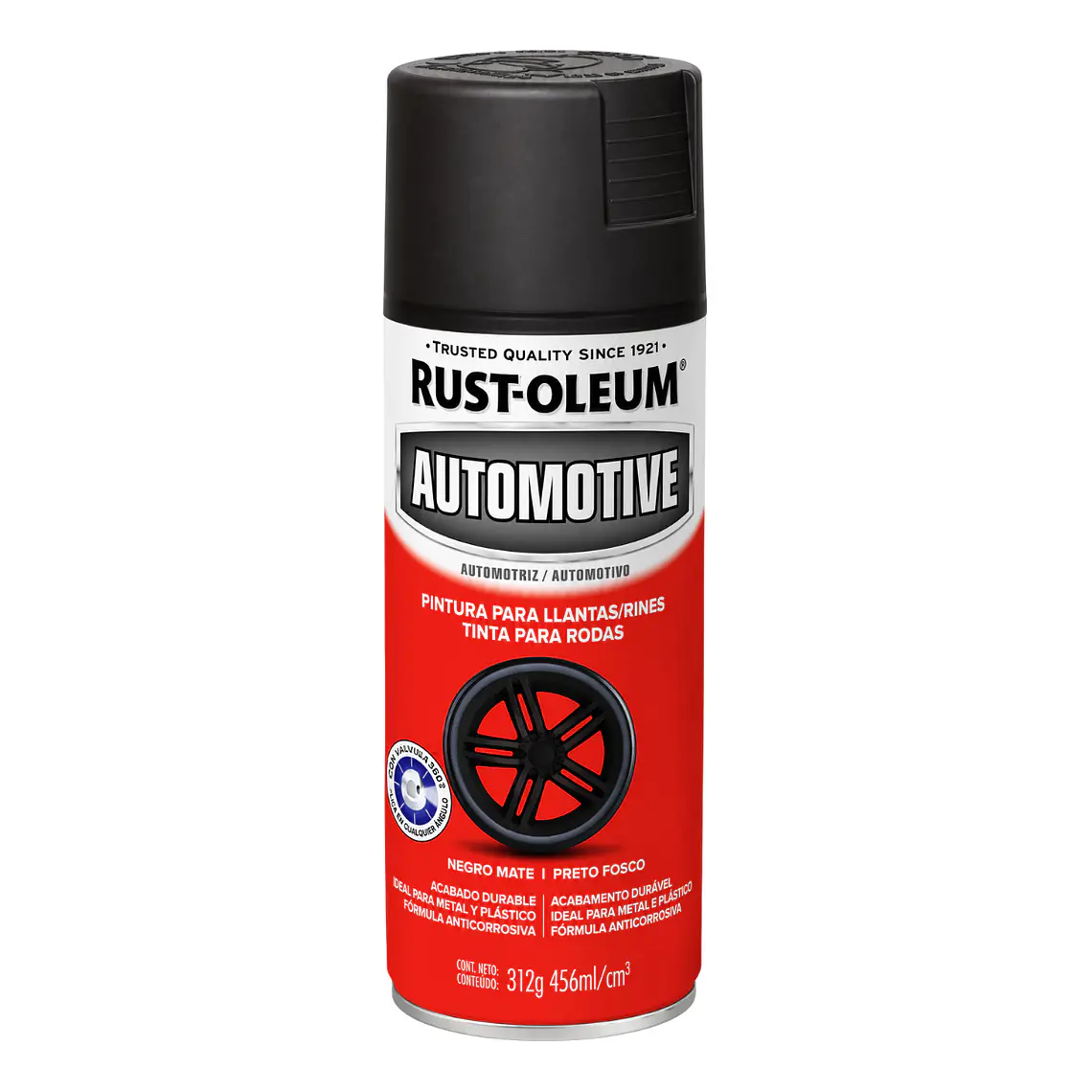 Pintura Spray Llantas Rust-Oleum Automotive Negro Mate 312g 1