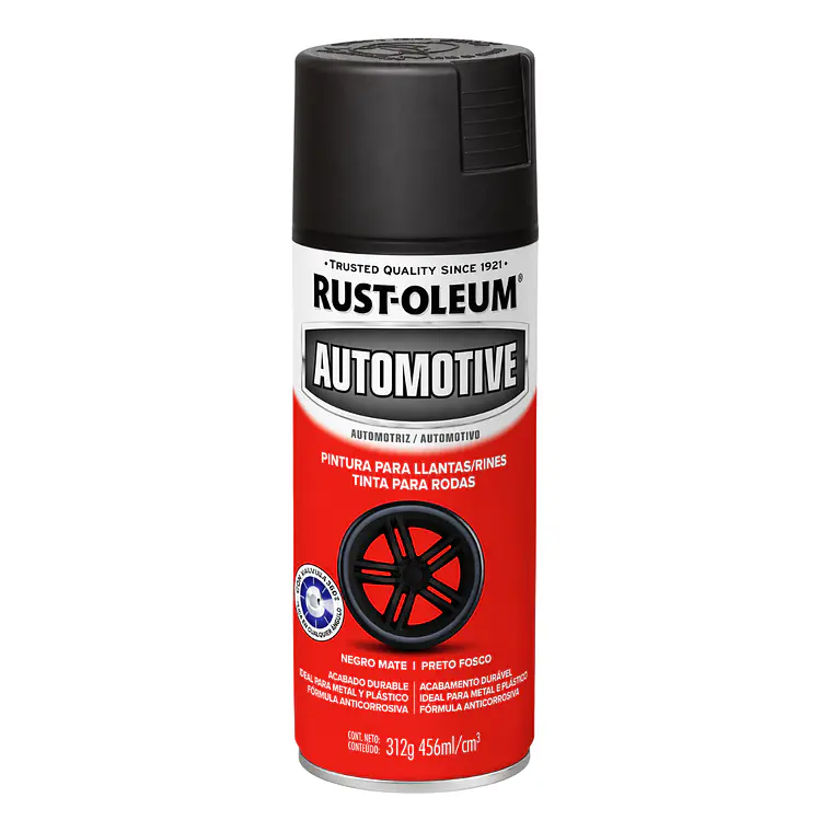 Pintura Spray Llantas Rust-Oleum Automotive Negro Mate 312g 1