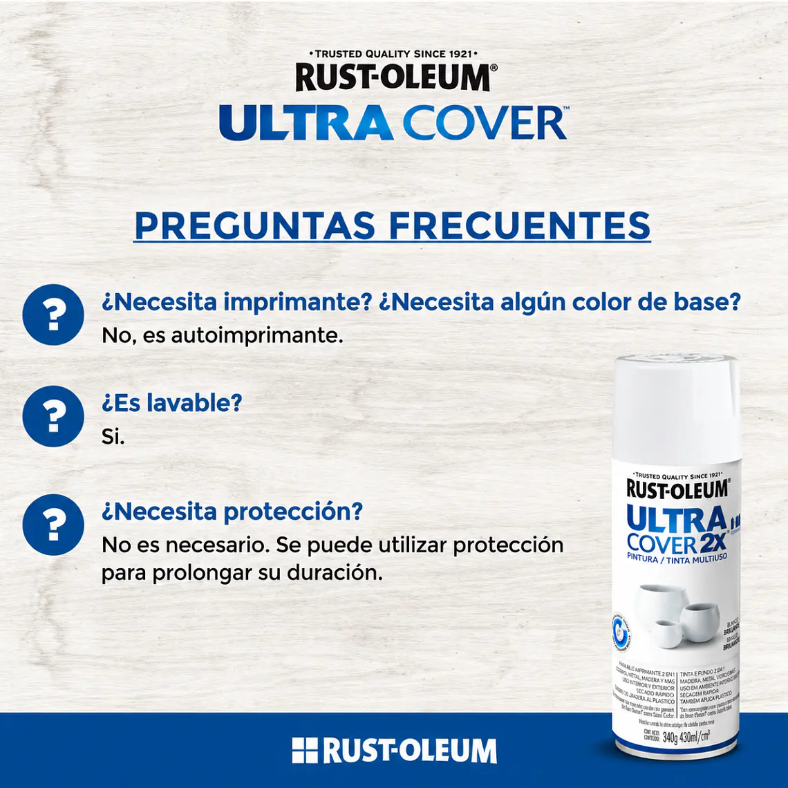 Pintura Spray Ultra Cover 2X Negro Brillante 340 g 3