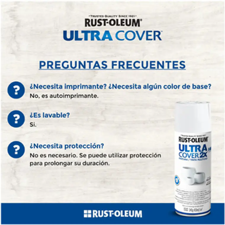 Rust-Oleum Ultra Cover 2X Blanco Brillante 340 g 3
