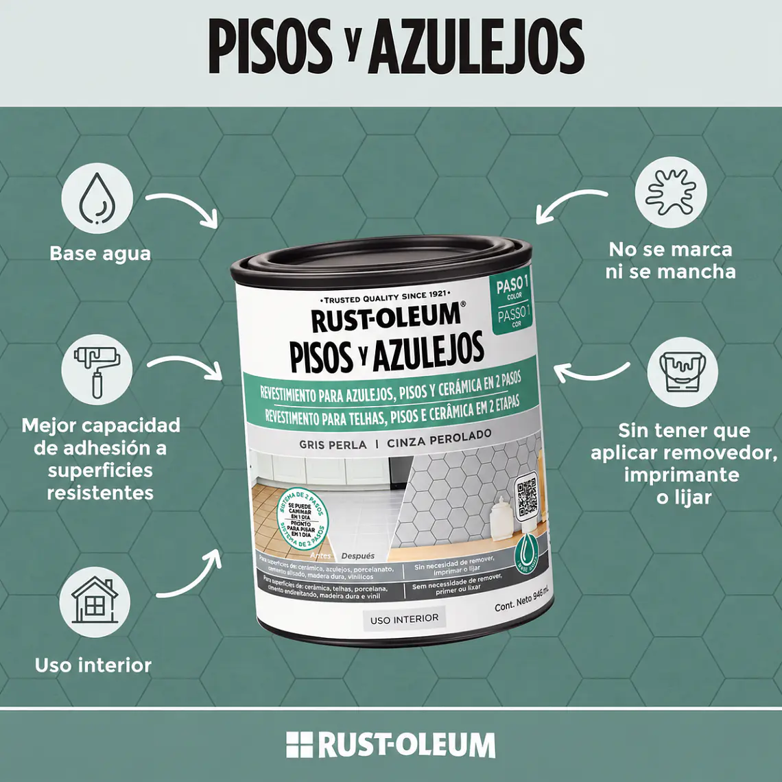 Protector Pisos Rust-Oleum HOME Semibrillo Transparente 2