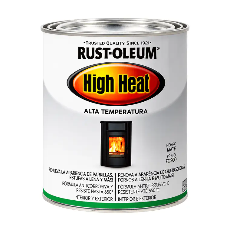 Pintura Rust-Oleum High Heat 650°C Negro Mate 946 ml 1