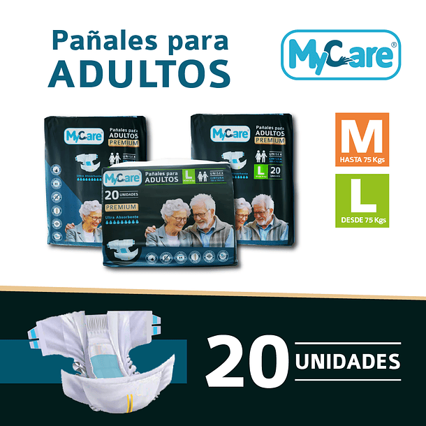 120 Pañales Premium Adulto MyCare 2