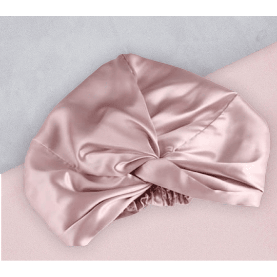 Turbante ROSA para dormir 100% Seda  (MULBERRY SILK)