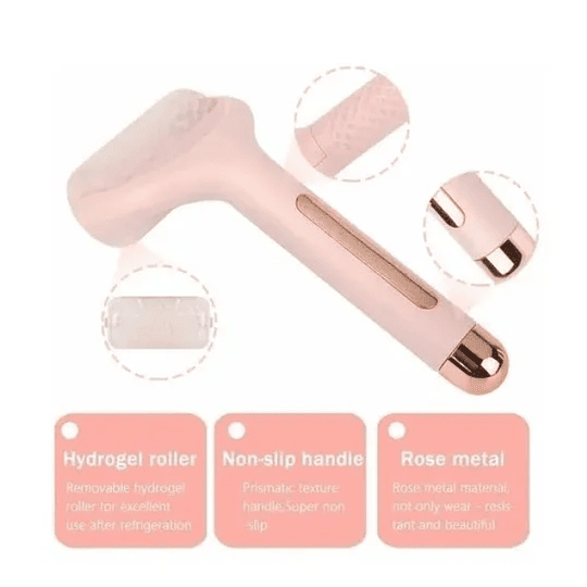 ICE ROLLER masajeador facial y corporal ROSA METAL