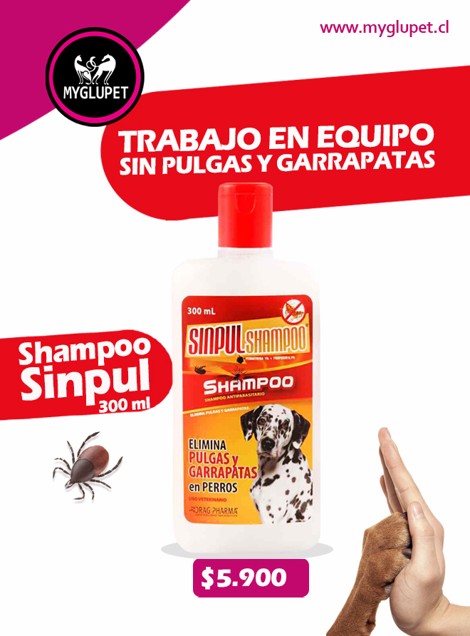 Sinpul Shampoo Elimina Pulgas y Garrapatas en Perros 300ml